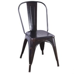 Chaise en acier noir charbon