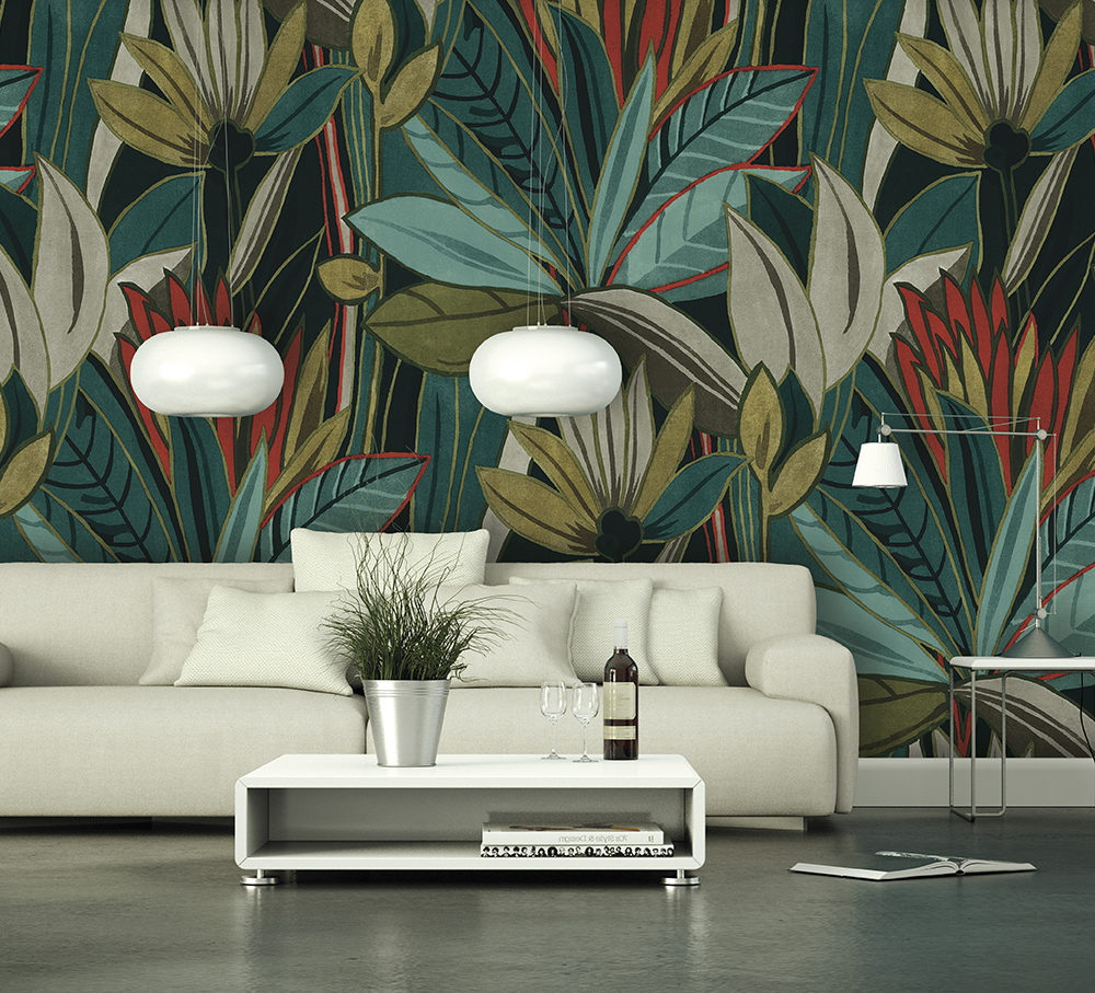 Bright room with white sofa in front of a blue wall 3d Illustration; Shutterstock ID 1126691738; purchase_order: -; job: -; client: -; other: -