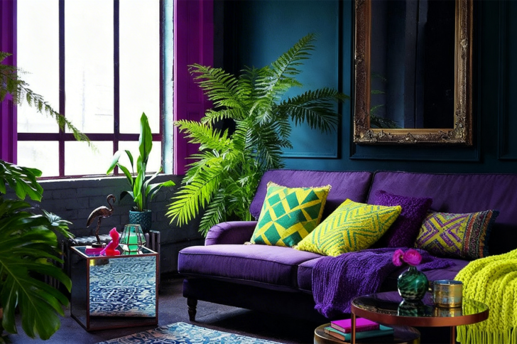 Vert jaune et violet raisin